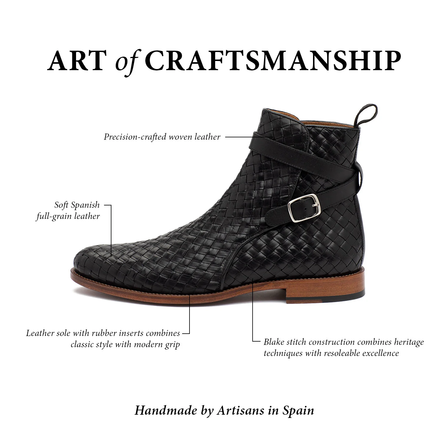 The Dylan Jodhpur Boot in Black Woven (Last Chance, Final Sale) - Image 6