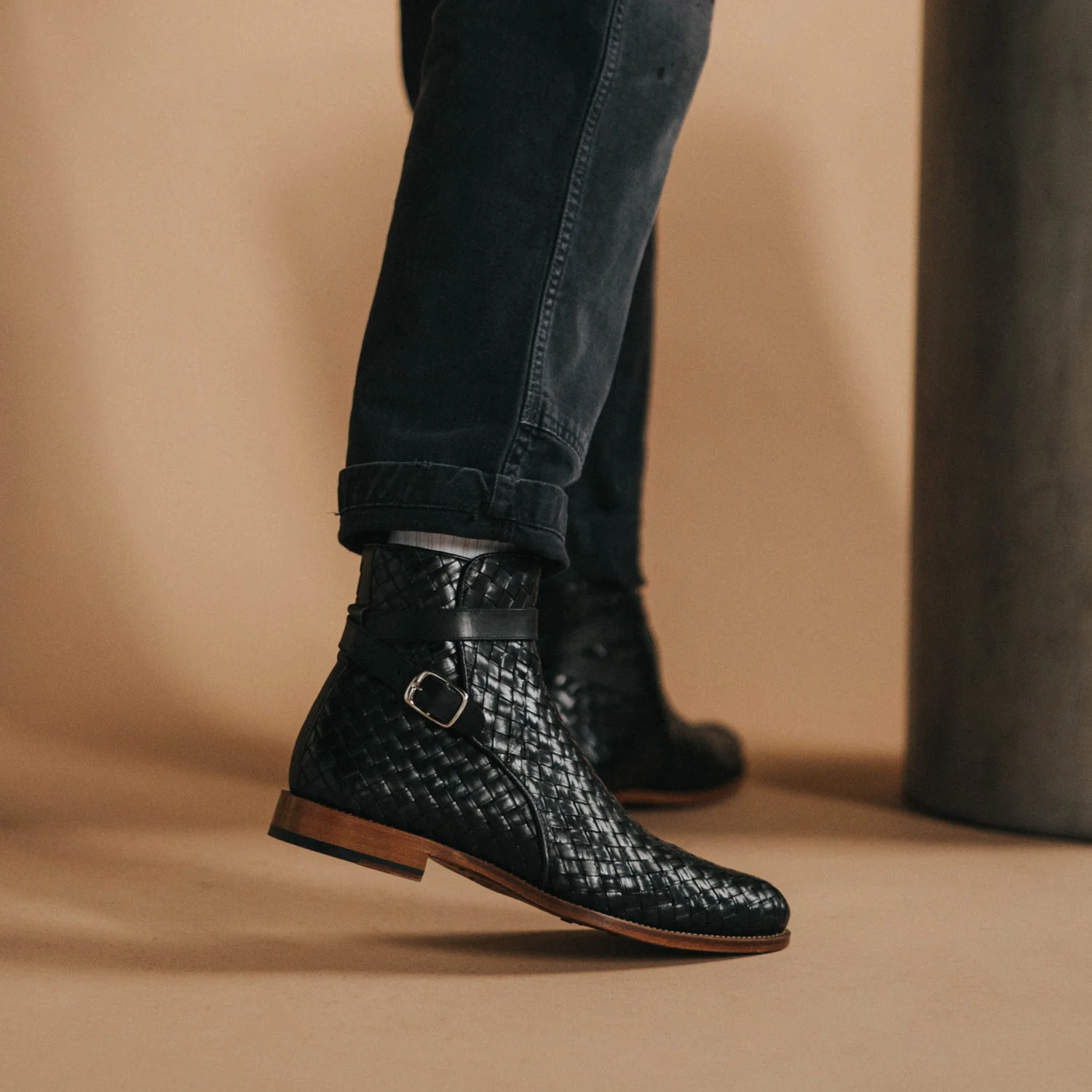 The Dylan Jodhpur Boot in Black Woven (Last Chance, Final Sale) - Image 8