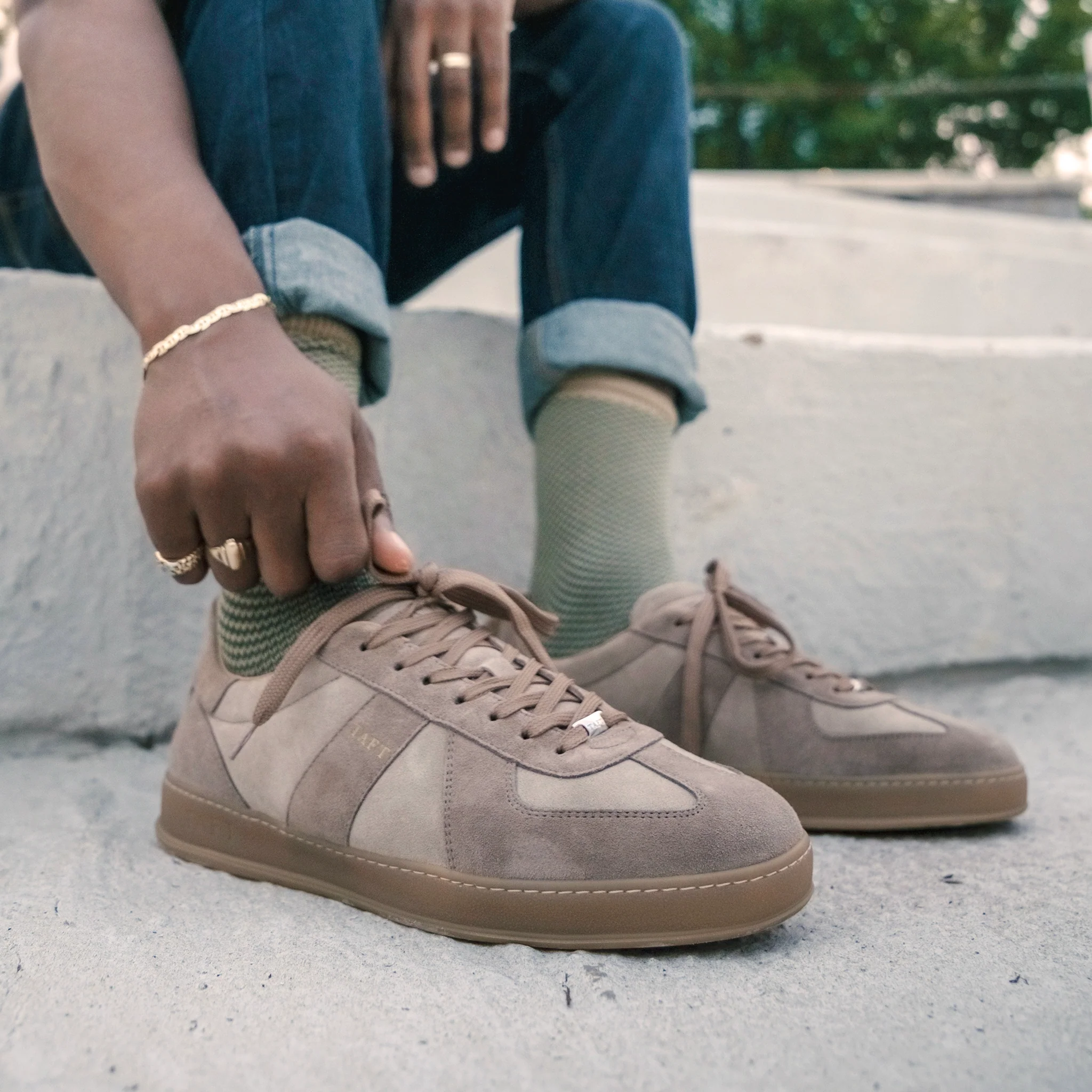 The Gatsby Sneaker in Taupe Suede - Image 4