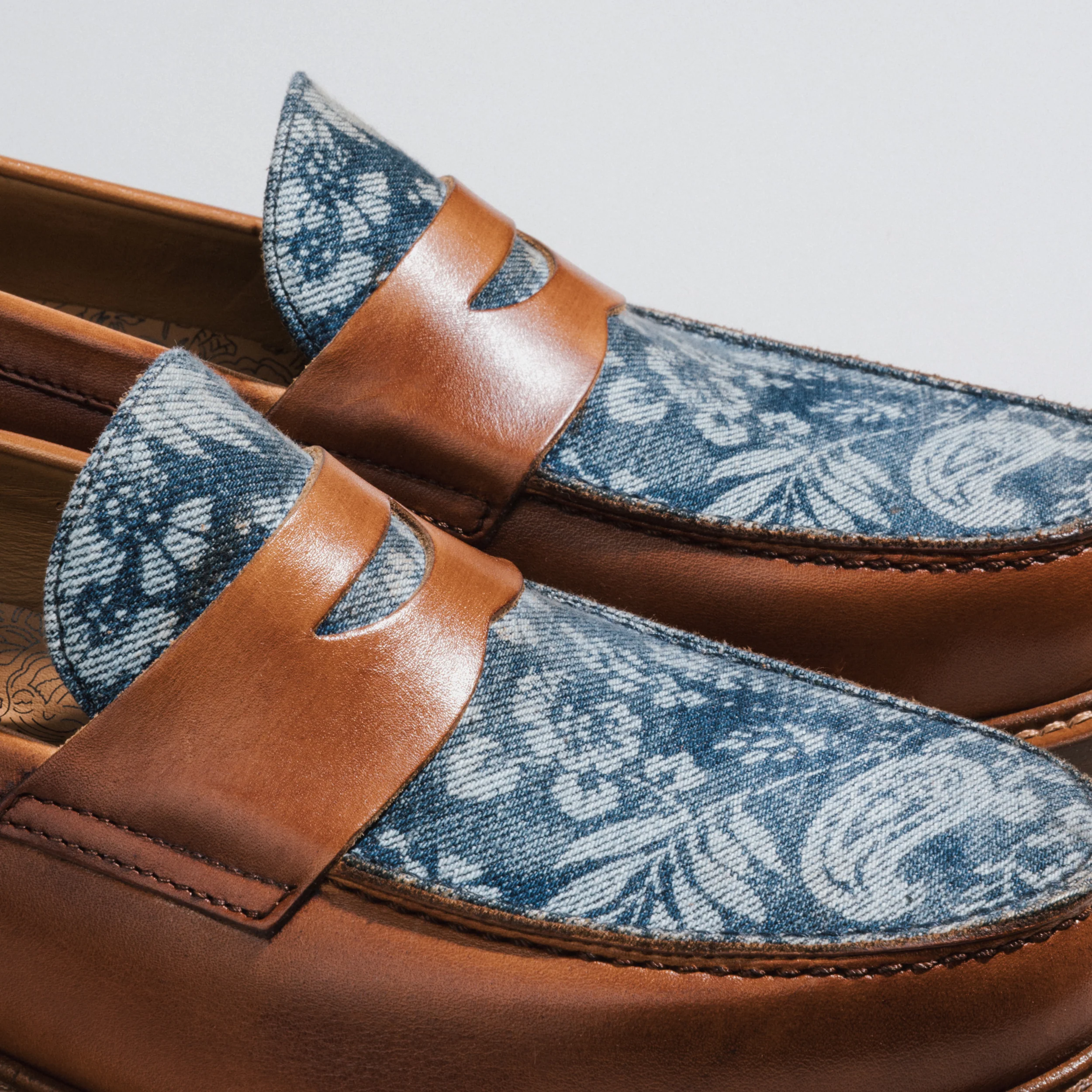 The Jack Penny Loafer in Washed Denim Floral - Image 3