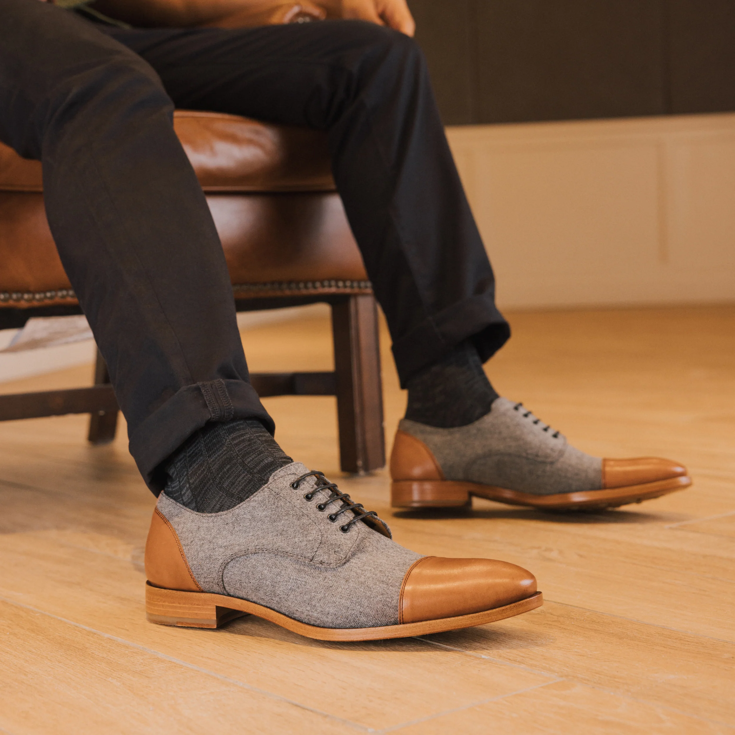The Jack Shoe in Grey/Brown - Image 4
