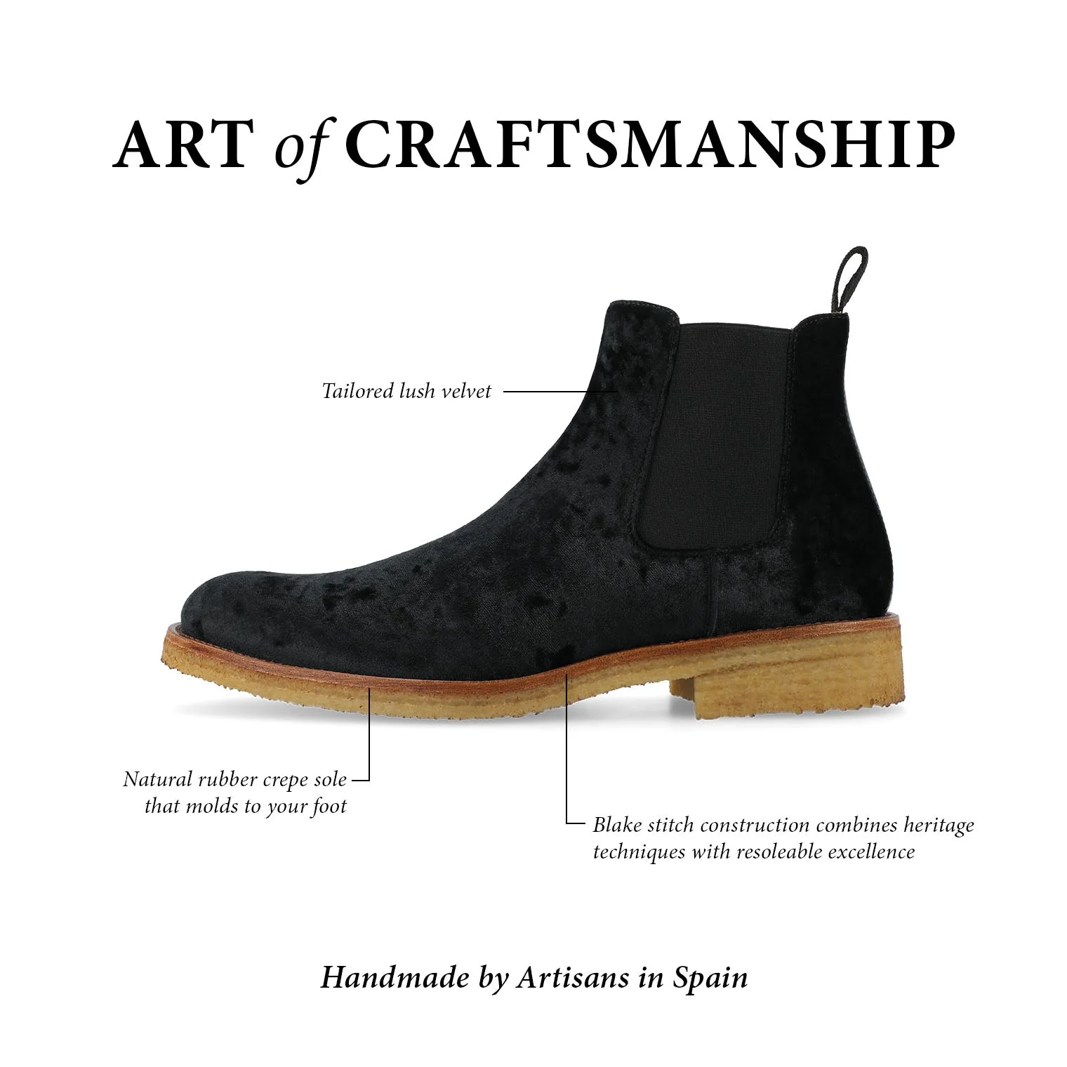 The Jude Boot in Black Velour - Image 8