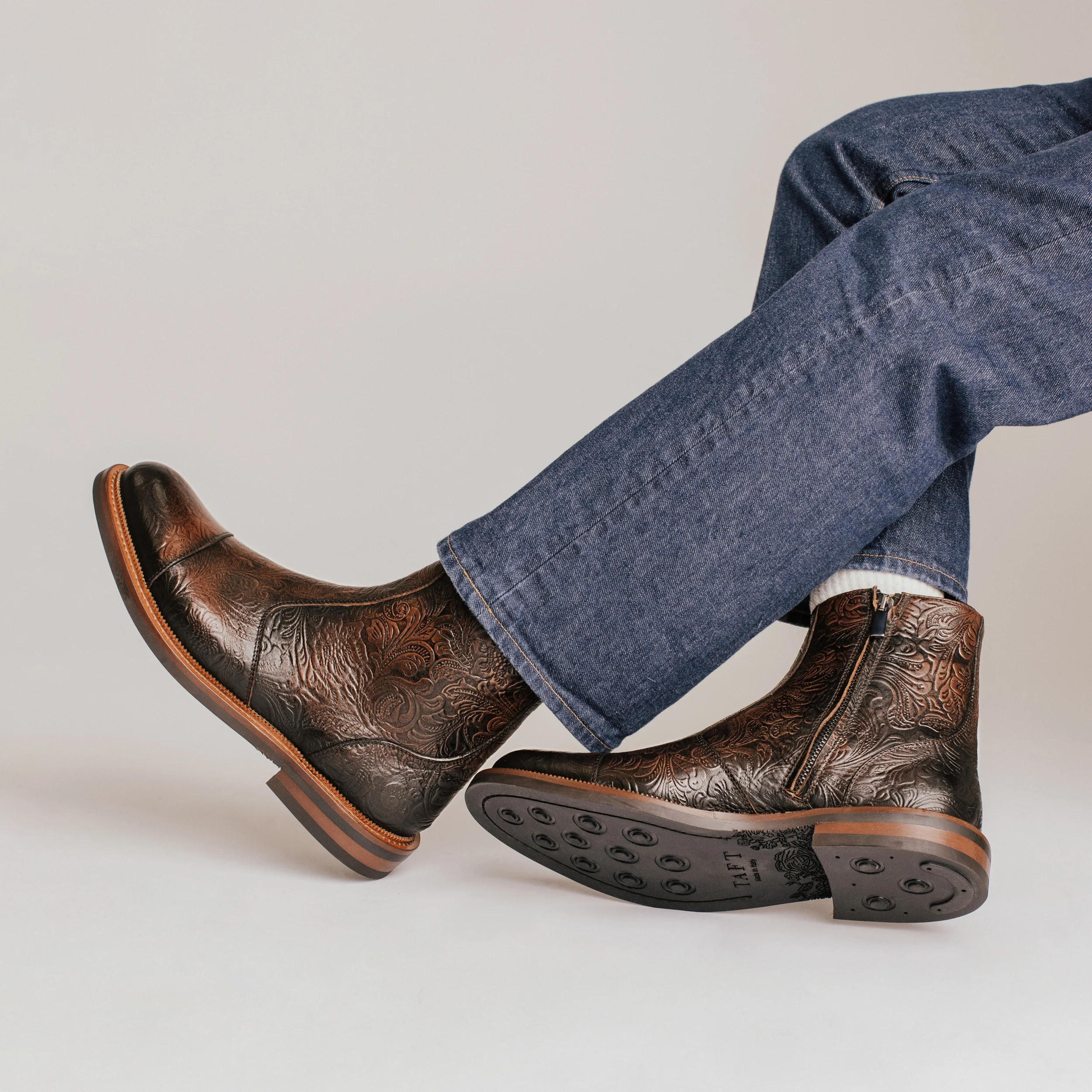 The Lewis Boot in Brown Floral - Image 5