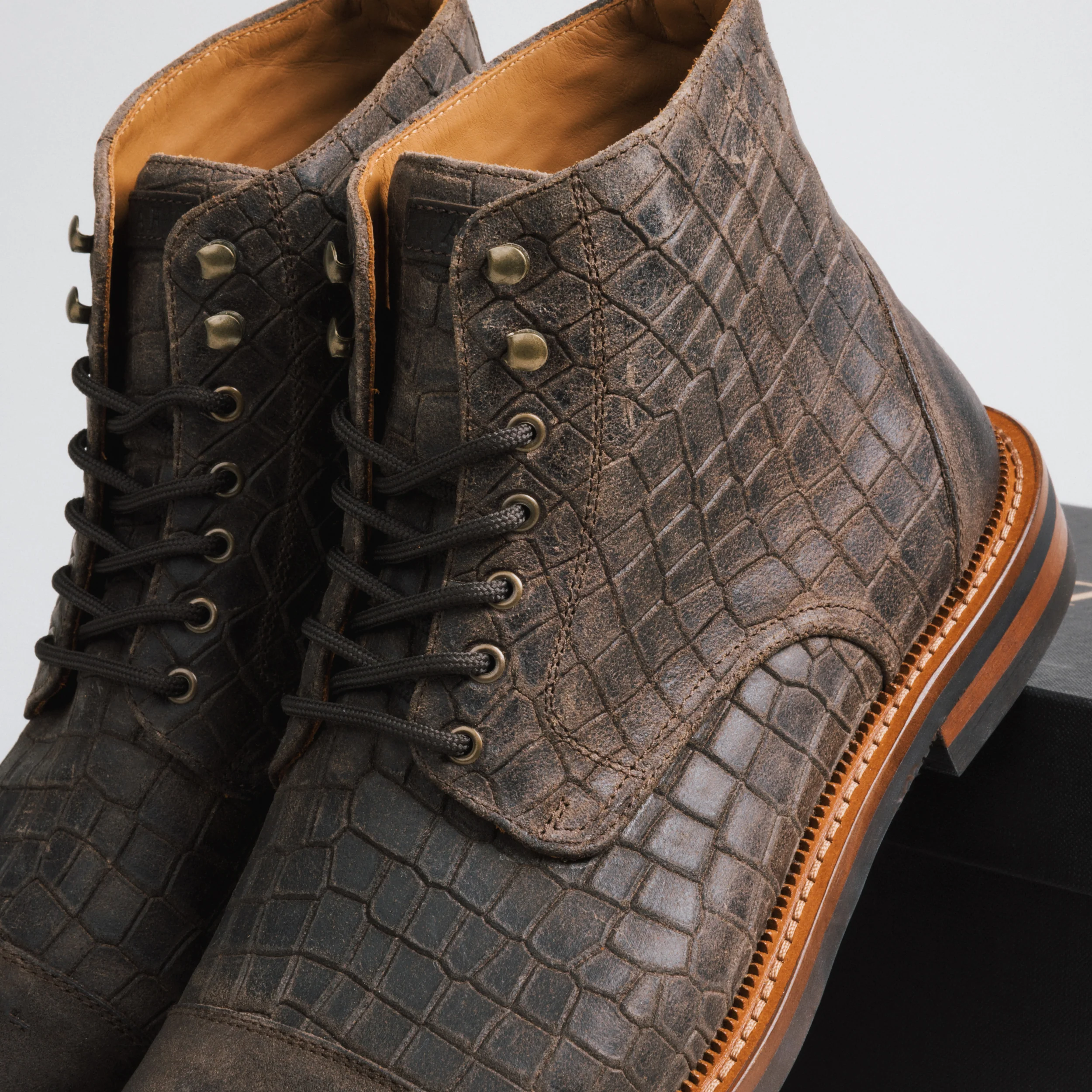 The Rome Boot in Brown Croco - Image 3