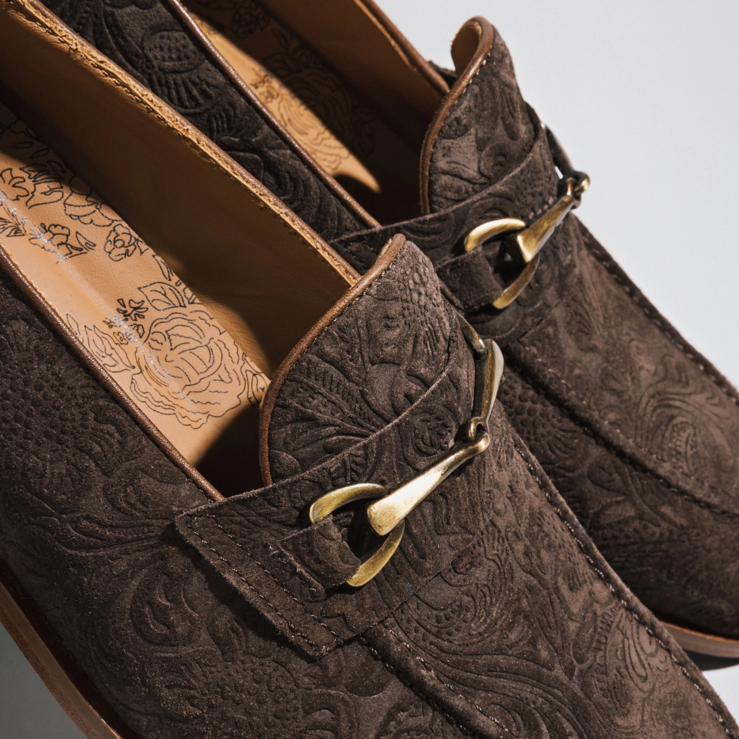 The Russell in Chocolate Floral Suede - Image 3