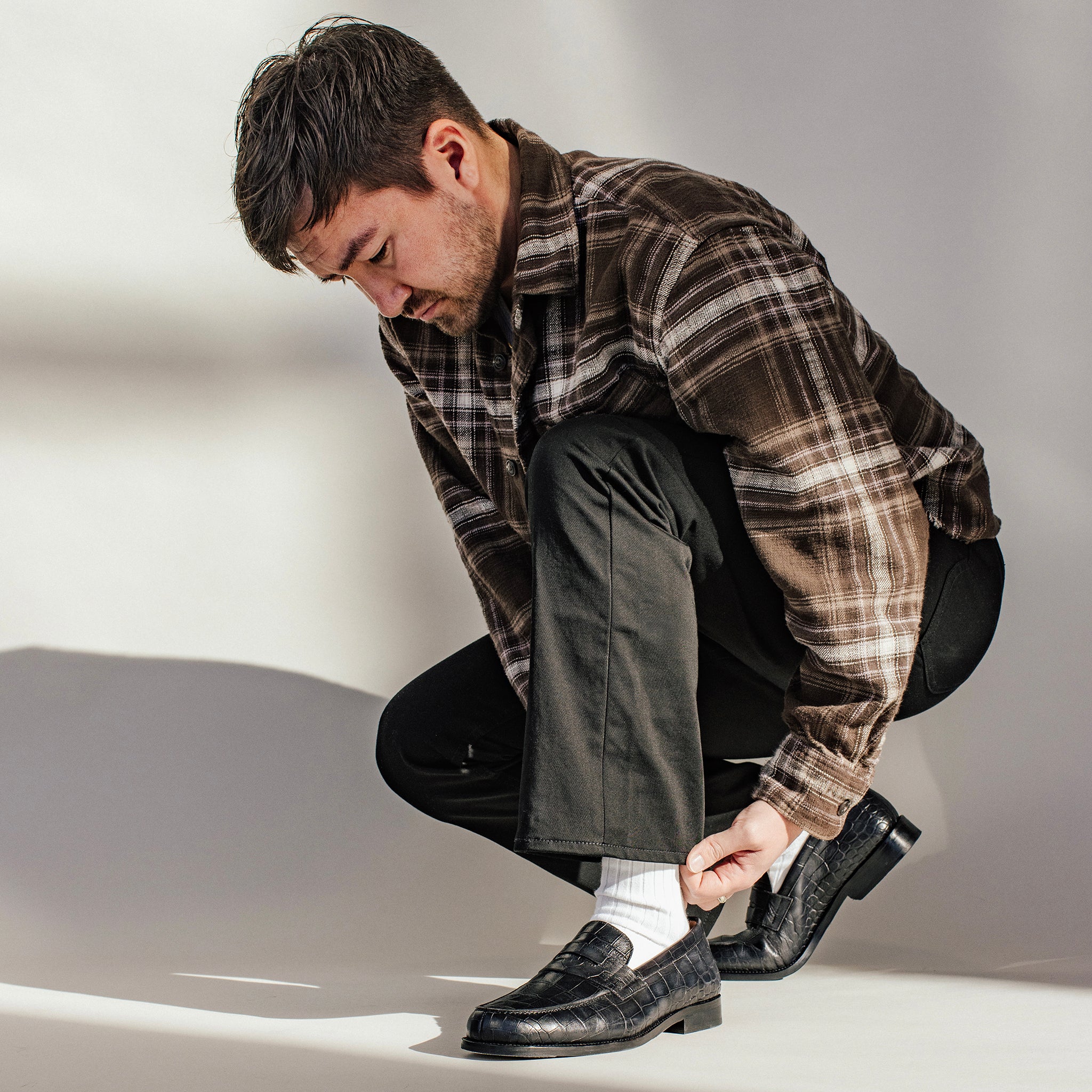The Sterling Penny Loafer in Black Croco - Image 3