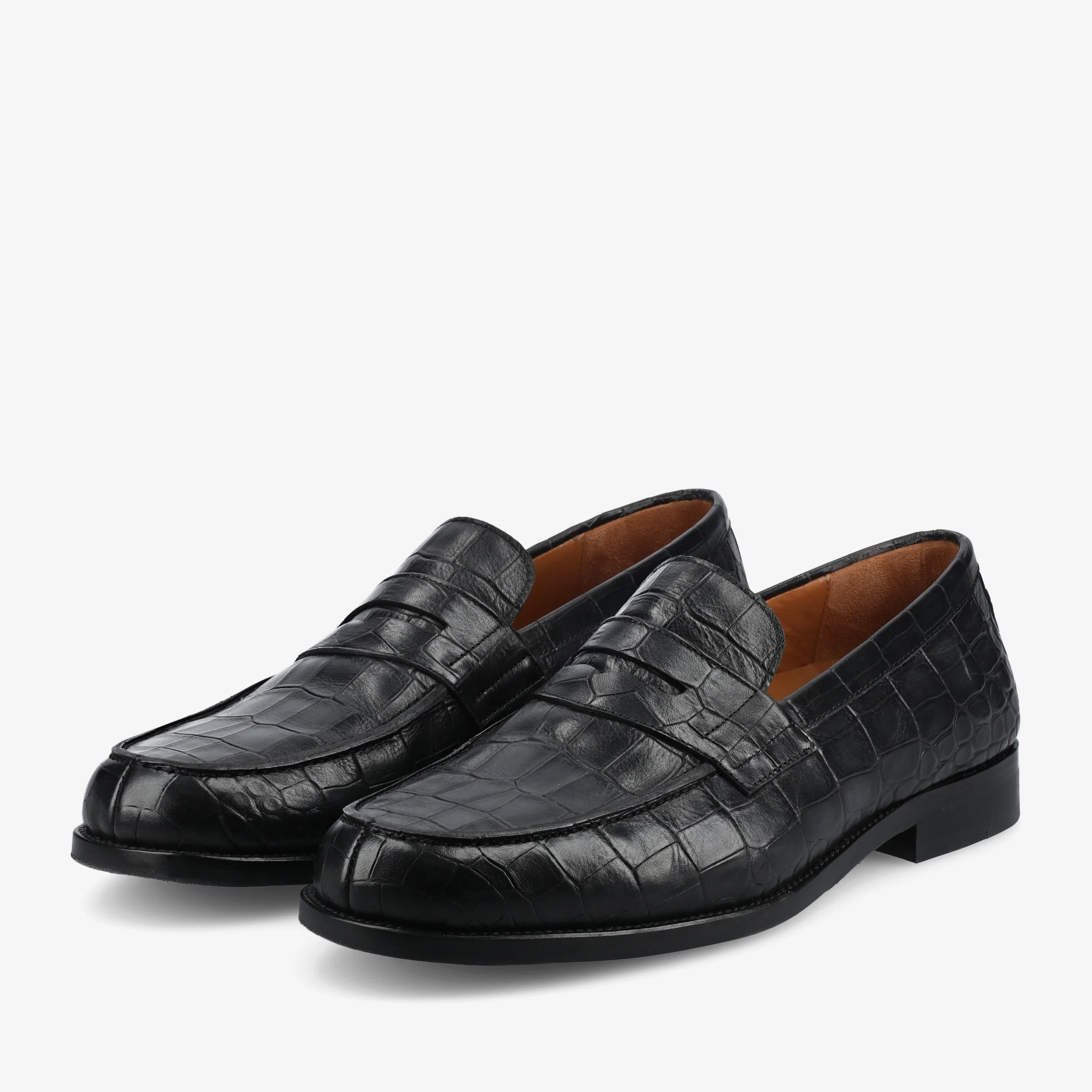 The Sterling Penny Loafer in Black Croco - Image 4