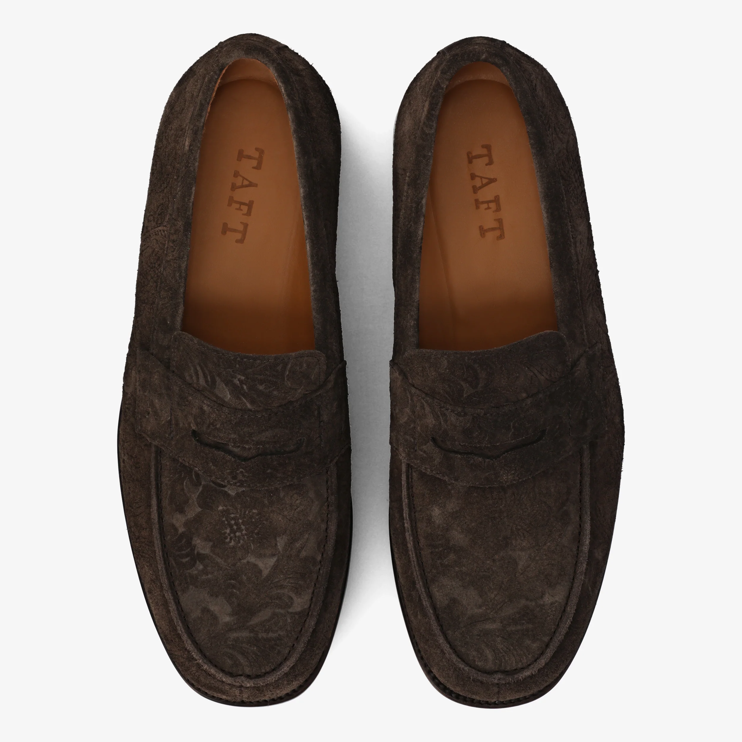 The Sterling Penny Loafer in Brown Floral Suede - Image 4