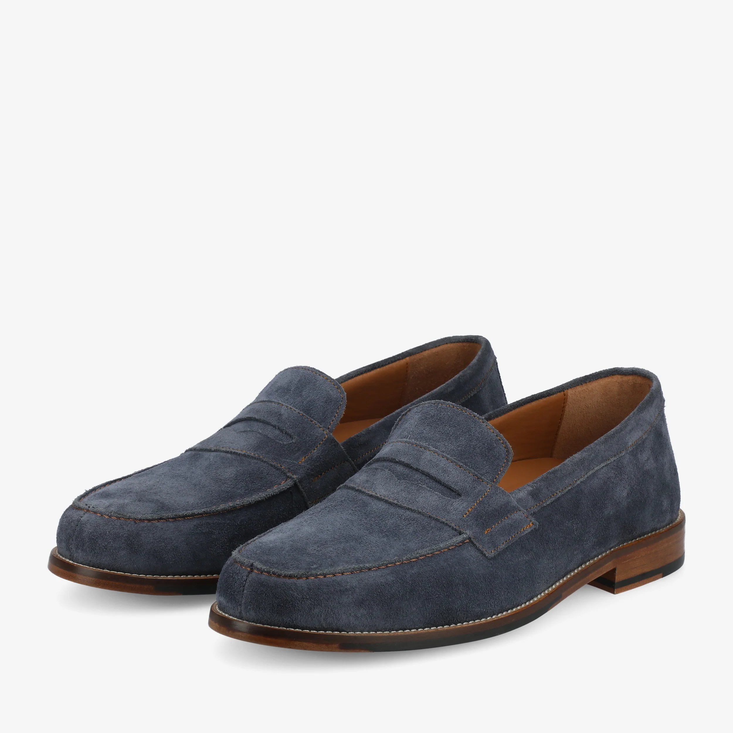 The Sterling Penny Loafer in Washed Blue Suede - Image 3