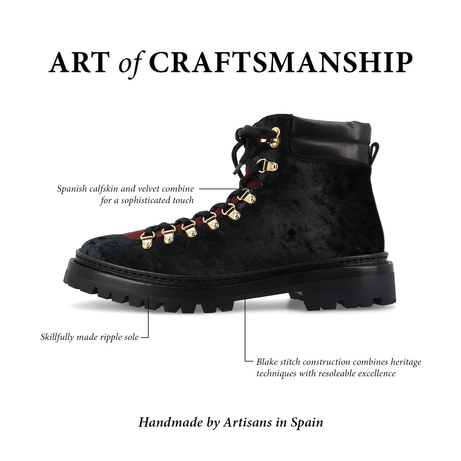 The Viking Boot in Black Velour (Last Chance, Final Sale) - Image 6